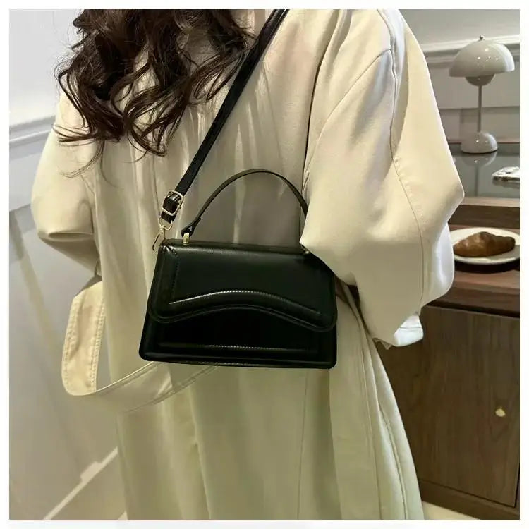 High Quality PU Leather Handbag Purse Women's Bag Solid Color Shoulder Crossbody Bags