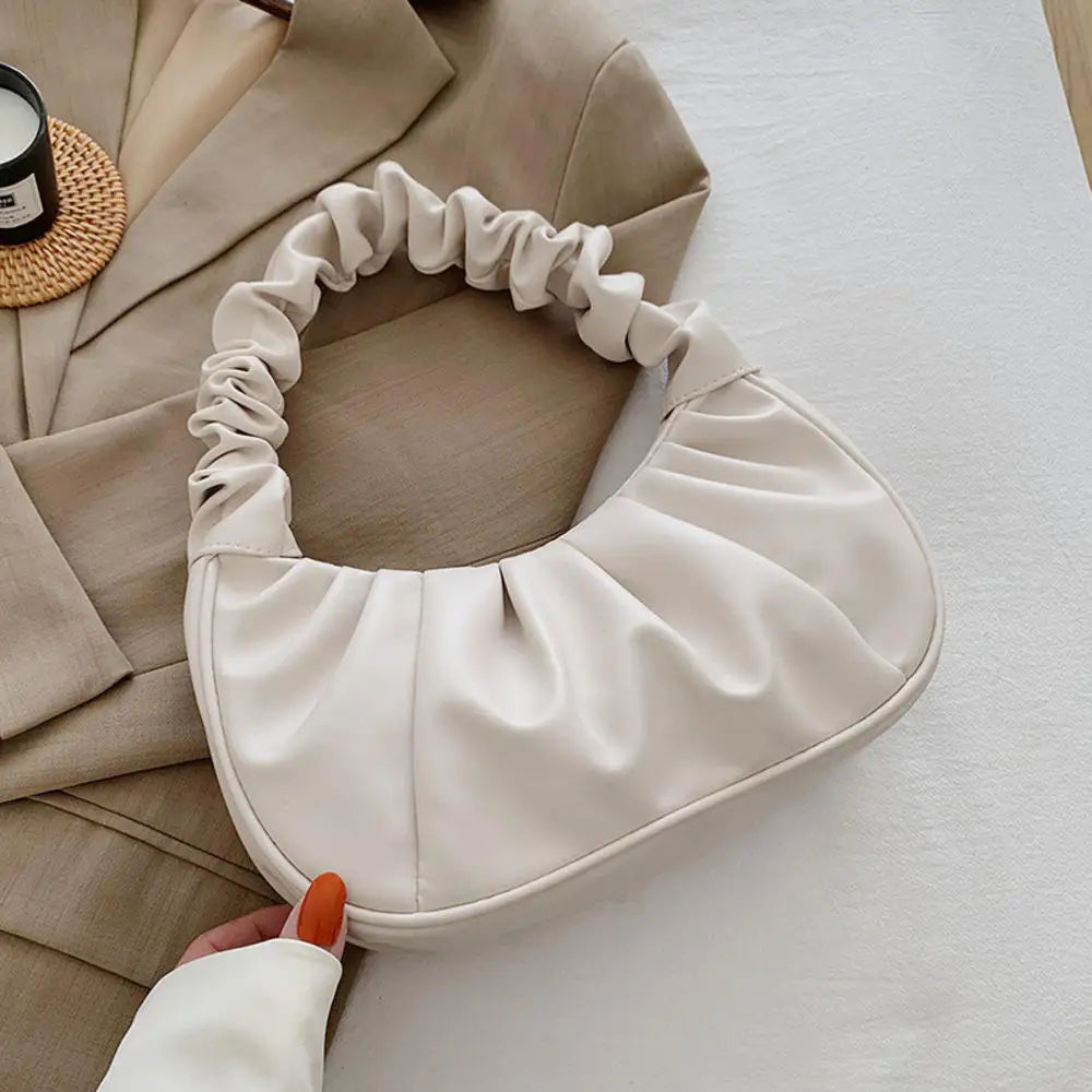 Women PU Cloud Bags Leisure Armpit Bag Shopping Shoulder Bags Dumpling Handbag Female 2024