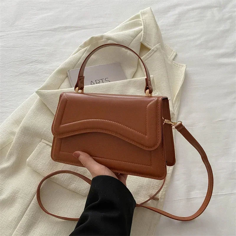 High Quality PU Leather Handbag Purse Women's Bag Solid Color Shoulder Crossbody Bags
