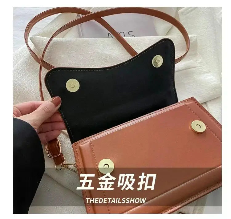 High Quality PU Leather Handbag Purse Women's Bag Solid Color Shoulder Crossbody Bags