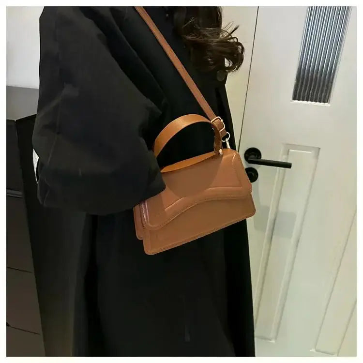High Quality PU Leather Handbag Purse Women's Bag Solid Color Shoulder Crossbody Bags
