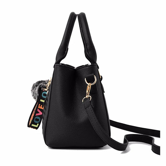 Women Leather Handbags Bags for Women Sac a Main Ladies hair ball Hand Bag