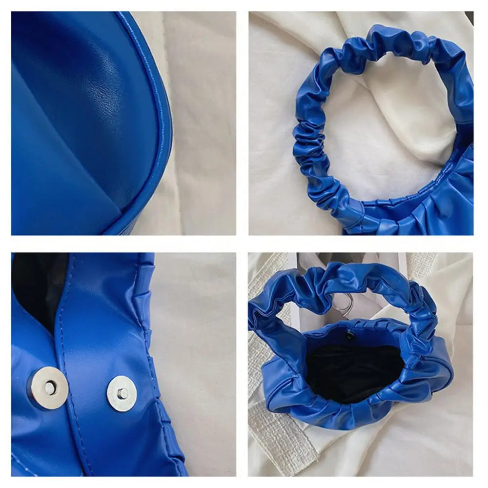 Women PU Cloud Bags Leisure Armpit Bag Shopping Shoulder Bags Dumpling Handbag Female 2024