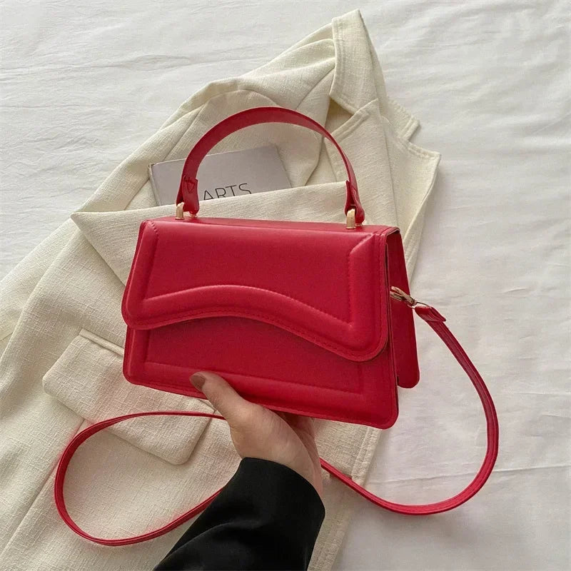 High Quality PU Leather Handbag Purse Women's Bag Solid Color Shoulder Crossbody Bags