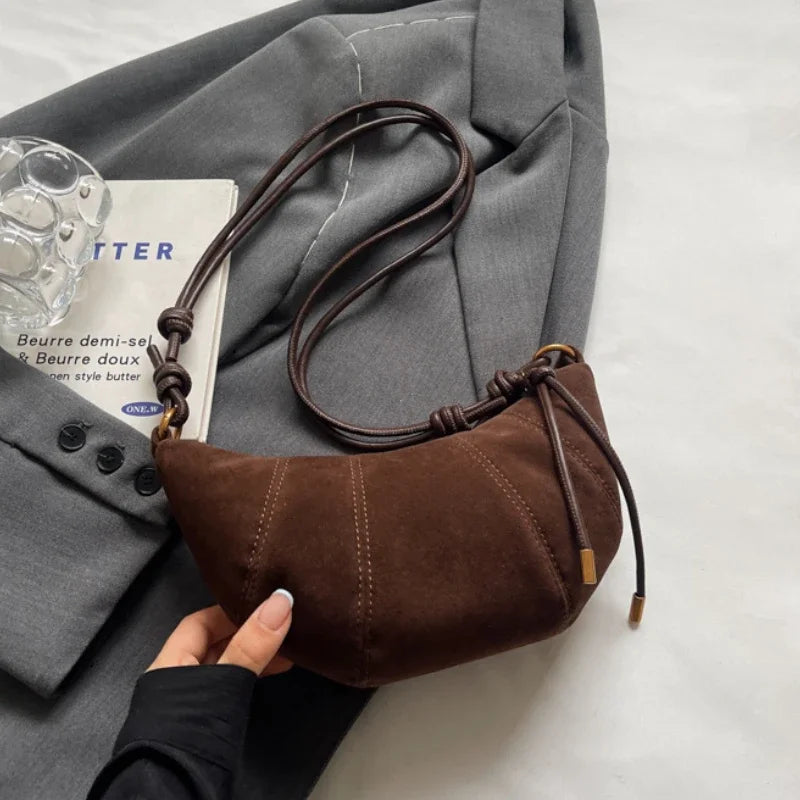 Velvet Material Zipper 2025 High Quality Shoulder Bag