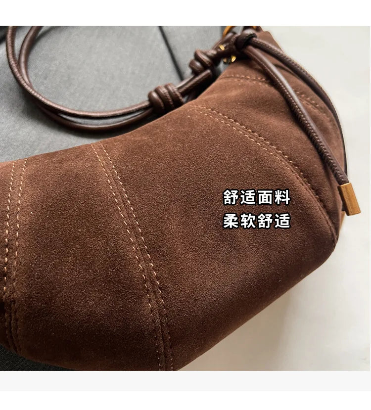 Velvet Material Zipper 2025 High Quality Shoulder Bag