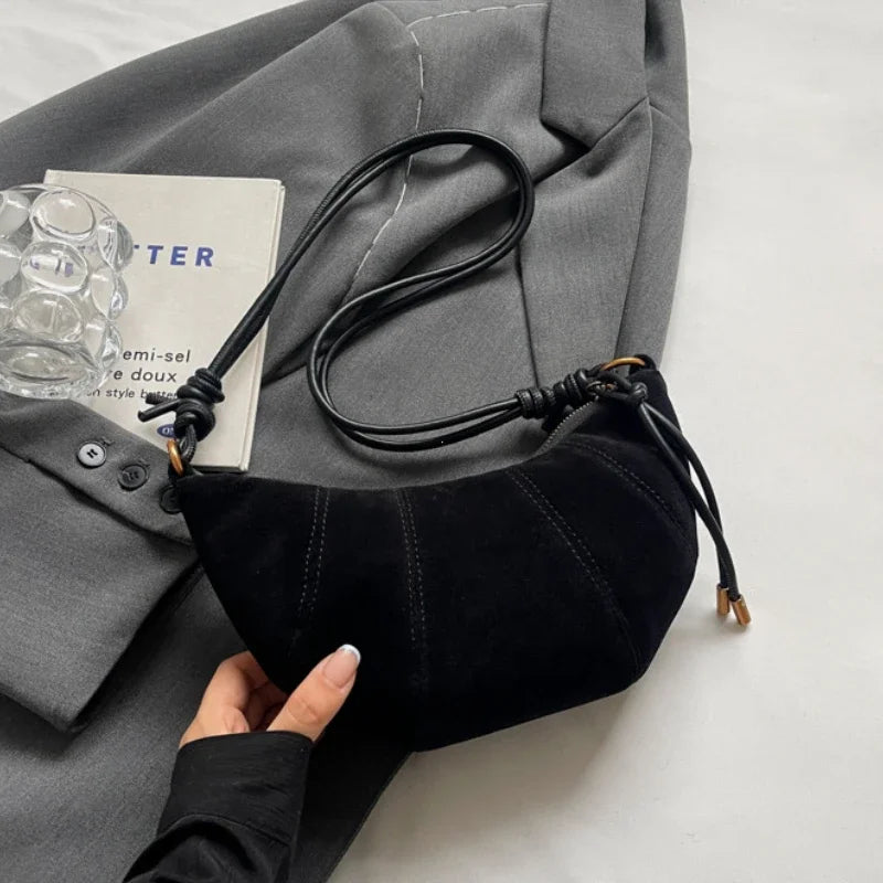 Velvet Material Zipper 2025 High Quality Shoulder Bag