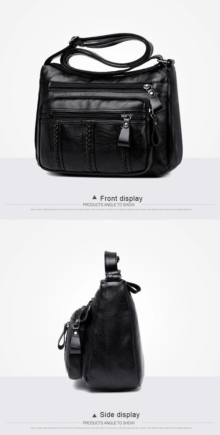 Women's bag Pu multilayered soft leather ladies fashion