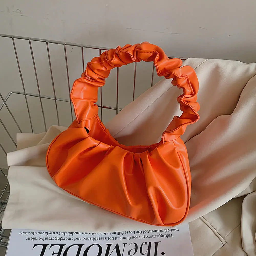 Women PU Cloud Bags Leisure Armpit Bag Shopping Shoulder Bags Dumpling Handbag Female 2024