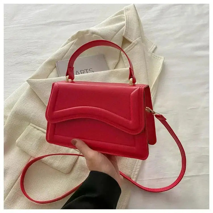 High Quality PU Leather Handbag Purse Women's Bag Solid Color Shoulder Crossbody Bags