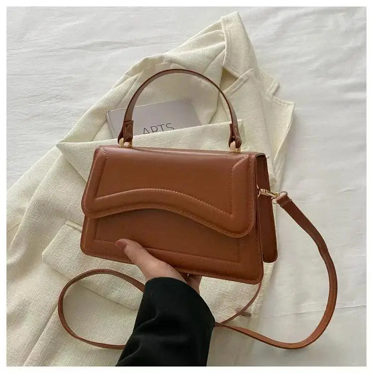 High Quality PU Leather Handbag Purse Women's Bag Solid Color Shoulder Crossbody Bags