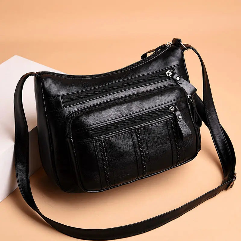 Women's bag Pu multilayered soft leather ladies fashion