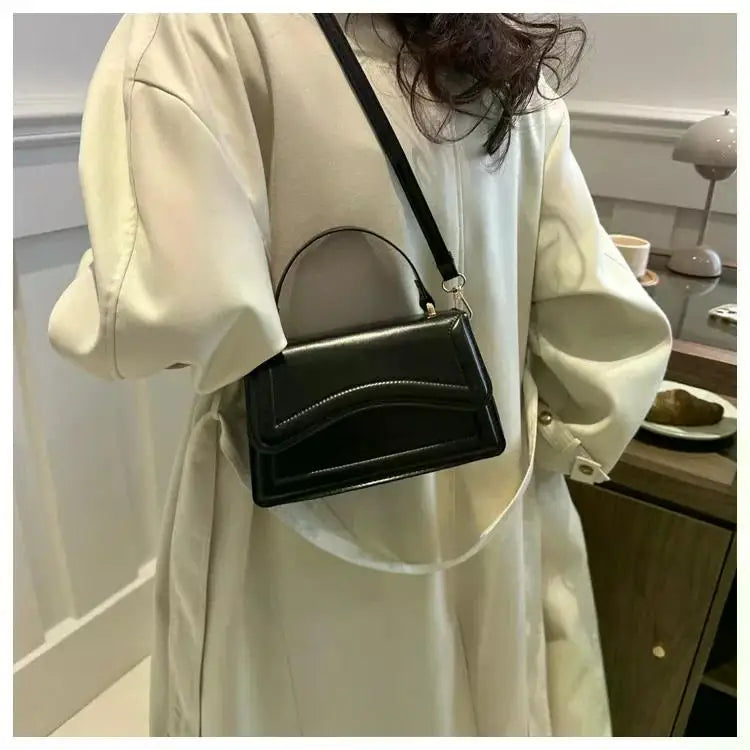 High Quality PU Leather Handbag Purse Women's Bag Solid Color Shoulder Crossbody Bags