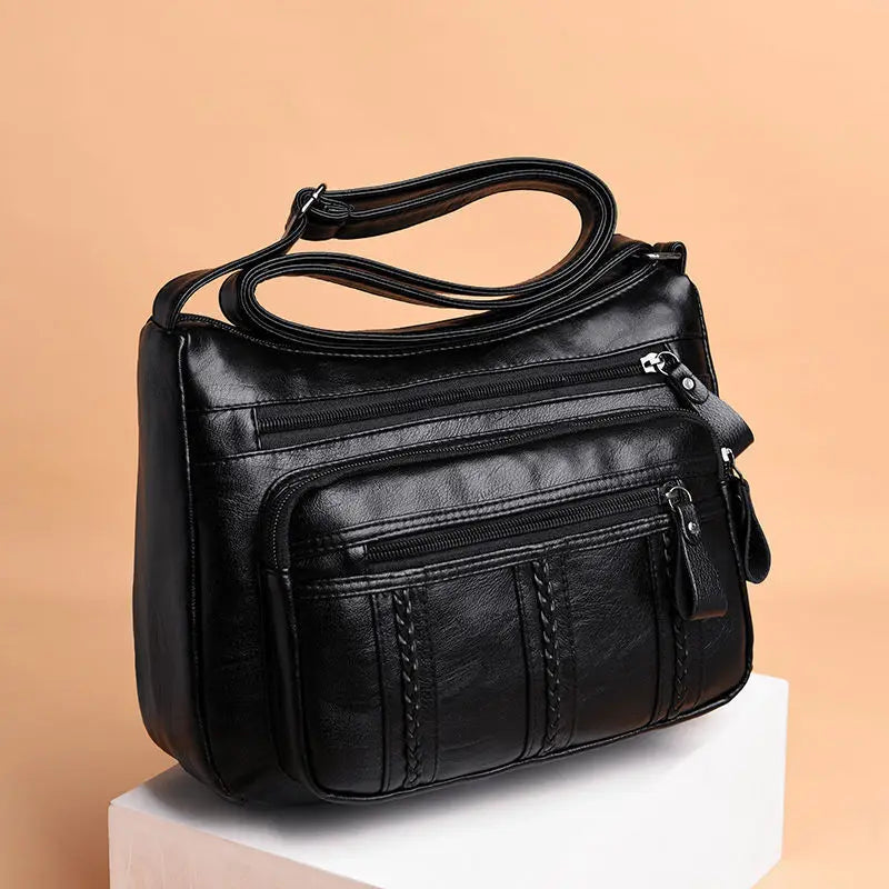 Women's bag Pu multilayered soft leather ladies fashion