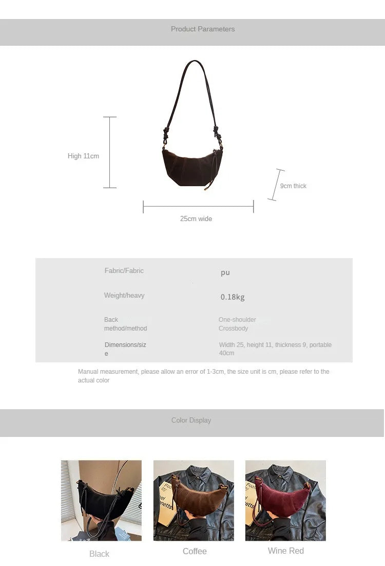 Velvet Material Zipper 2025 High Quality Shoulder Bag
