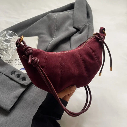 Velvet Material Zipper 2025 High Quality Shoulder Bag