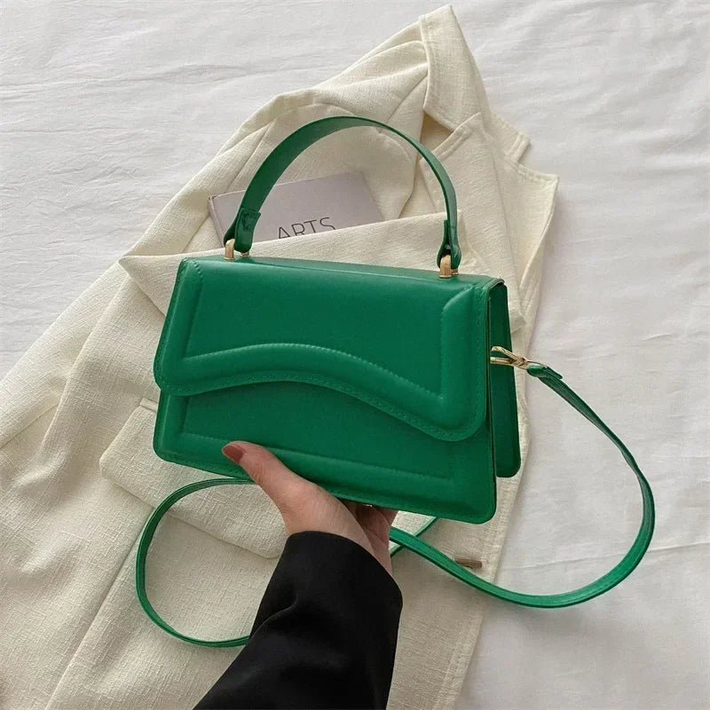 High Quality PU Leather Handbag Purse Women's Bag Solid Color Shoulder Crossbody Bags