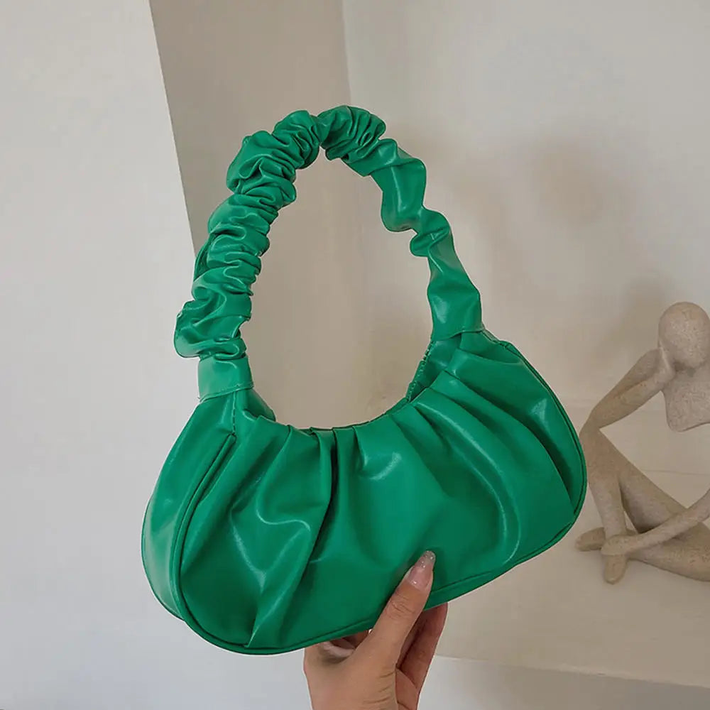 Women PU Cloud Bags Leisure Armpit Bag Shopping Shoulder Bags Dumpling Handbag Female 2024