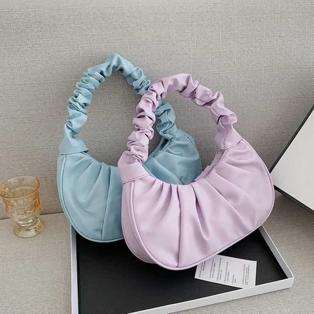 Women PU Cloud Bags Leisure Armpit Bag Shopping Shoulder Bags Dumpling Handbag Female 2024
