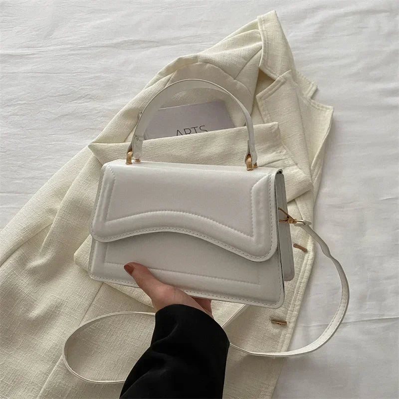 High Quality PU Leather Handbag Purse Women's Bag Solid Color Shoulder Crossbody Bags