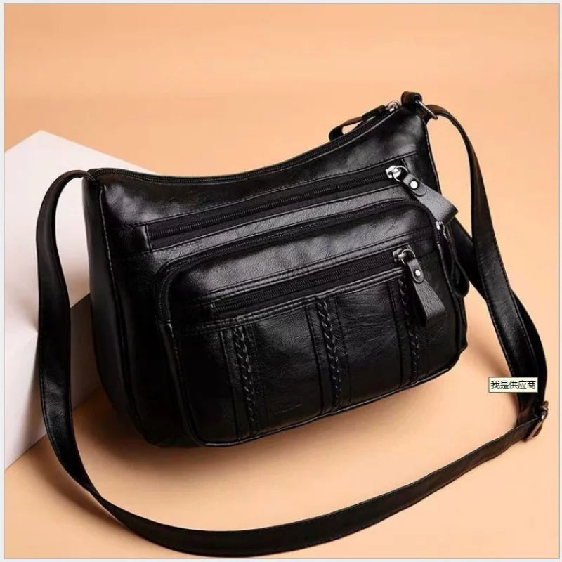 Women's bag Pu multilayered soft leather ladies fashion