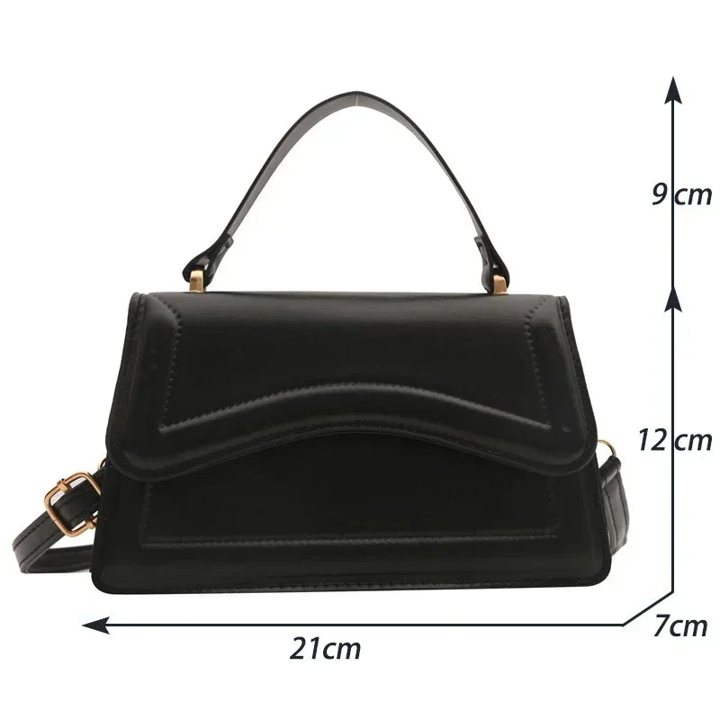 High Quality PU Leather Handbag Purse Women's Bag Solid Color Shoulder Crossbody Bags