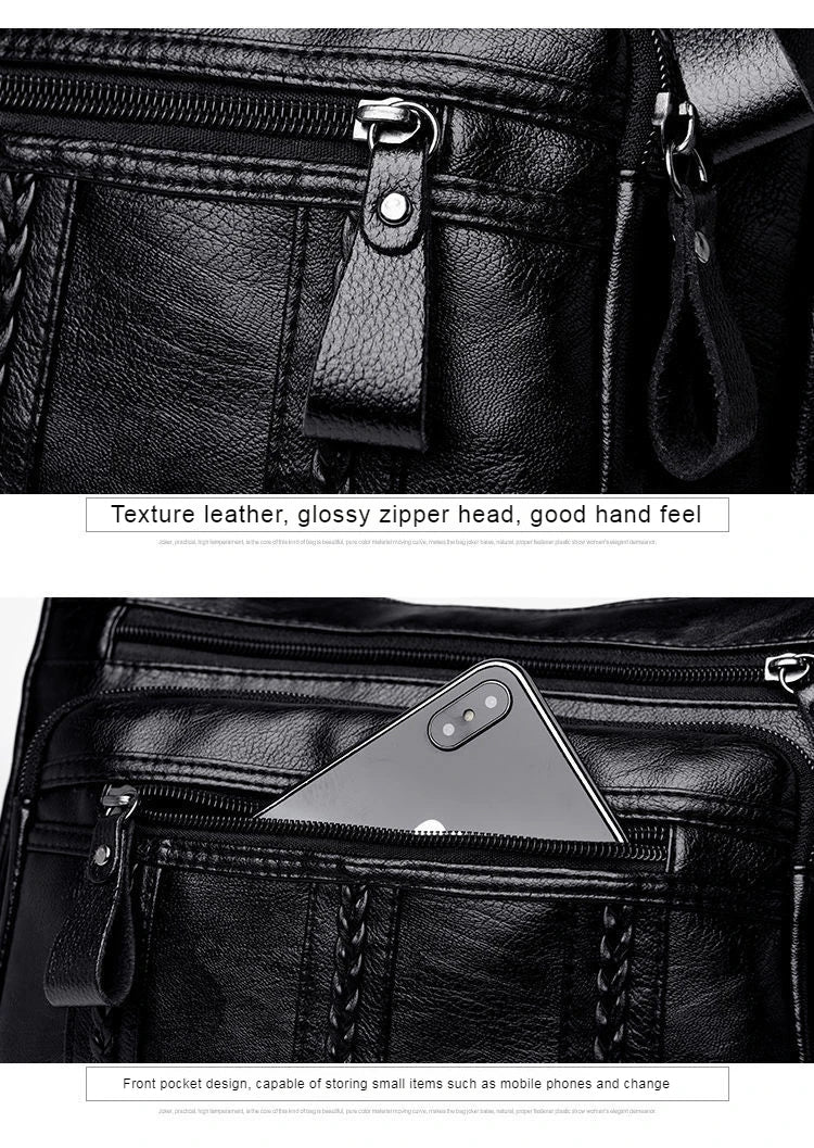 Women's bag Pu multilayered soft leather ladies fashion