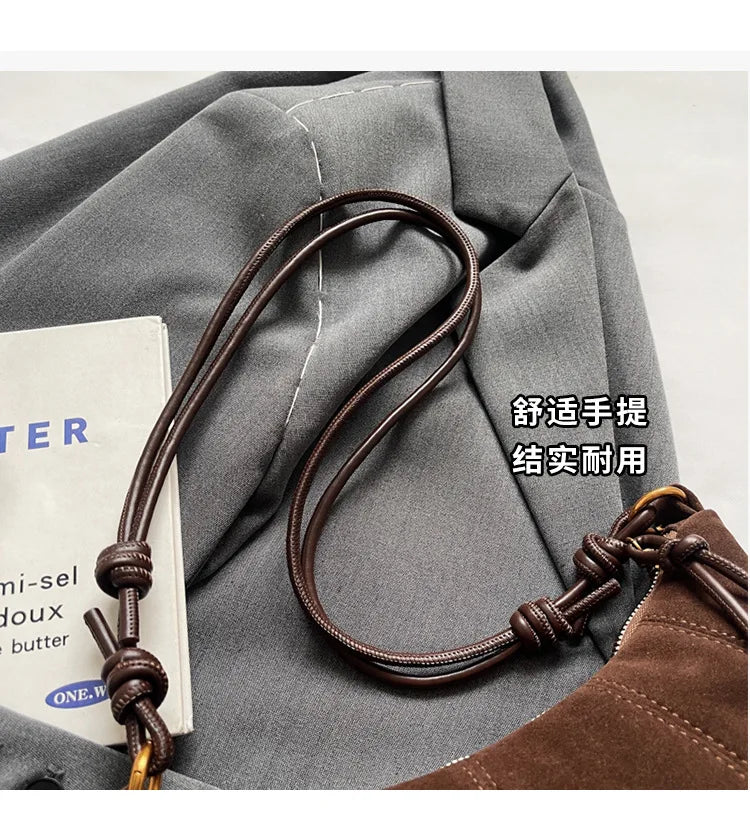 Velvet Material Zipper 2025 High Quality Shoulder Bag