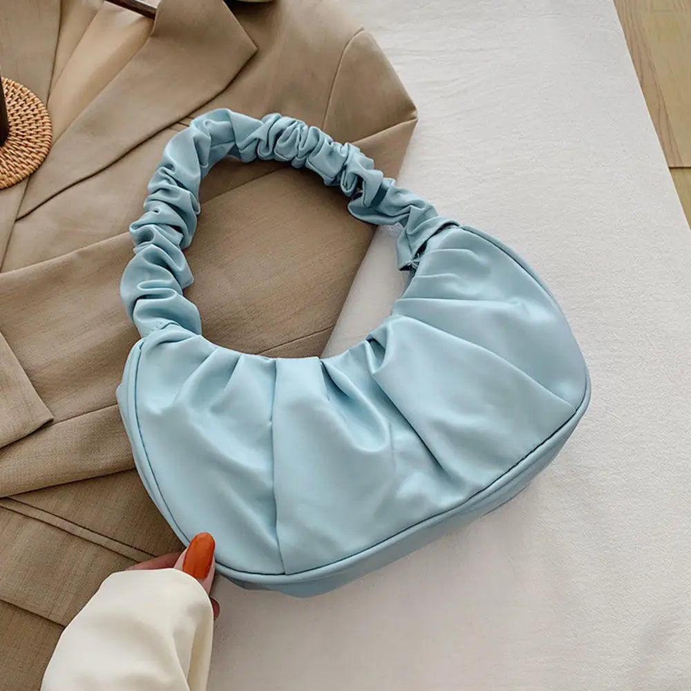 Women PU Cloud Bags Leisure Armpit Bag Shopping Shoulder Bags Dumpling Handbag Female 2024