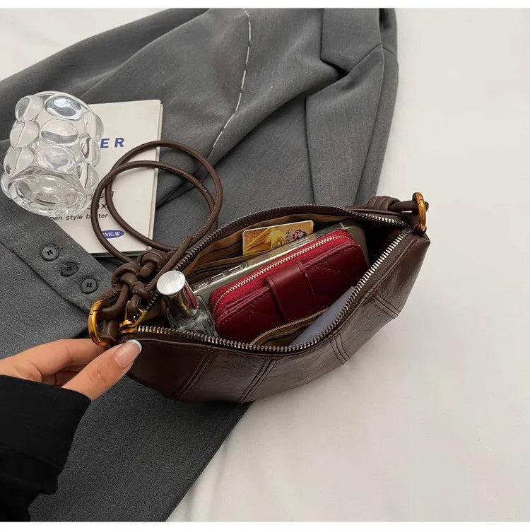 Velvet Material Zipper 2025 High Quality Shoulder Bag