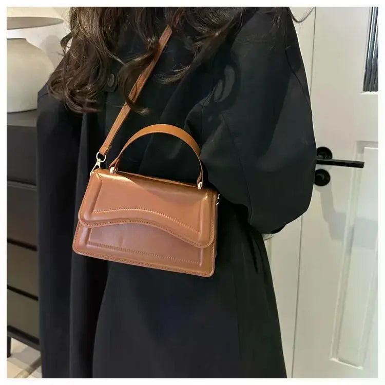 High Quality PU Leather Handbag Purse Women's Bag Solid Color Shoulder Crossbody Bags