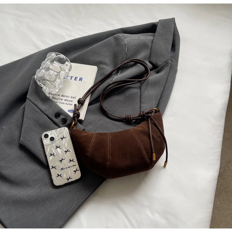 Velvet Material Zipper 2025 High Quality Shoulder Bag