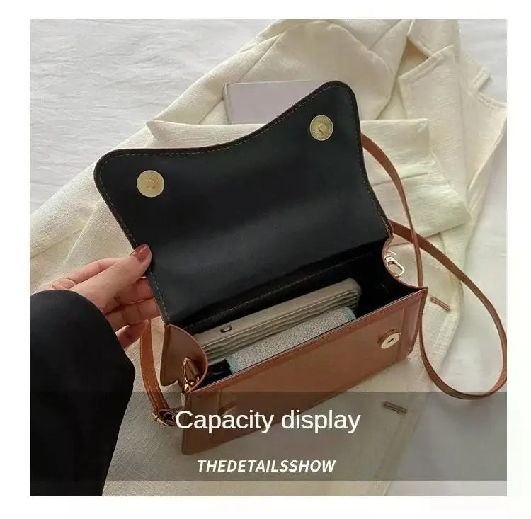 High Quality PU Leather Handbag Purse Women's Bag Solid Color Shoulder Crossbody Bags