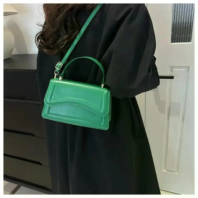 High Quality PU Leather Handbag Purse Women's Bag Solid Color Shoulder Crossbody Bags