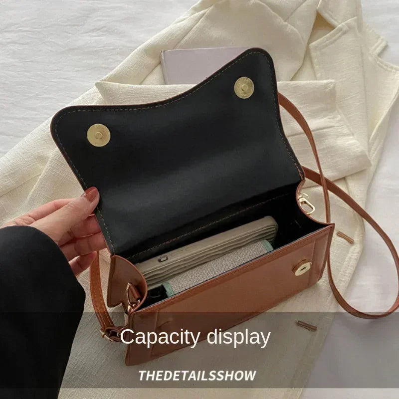 High Quality PU Leather Handbag Purse Women's Bag Solid Color Shoulder Crossbody Bags