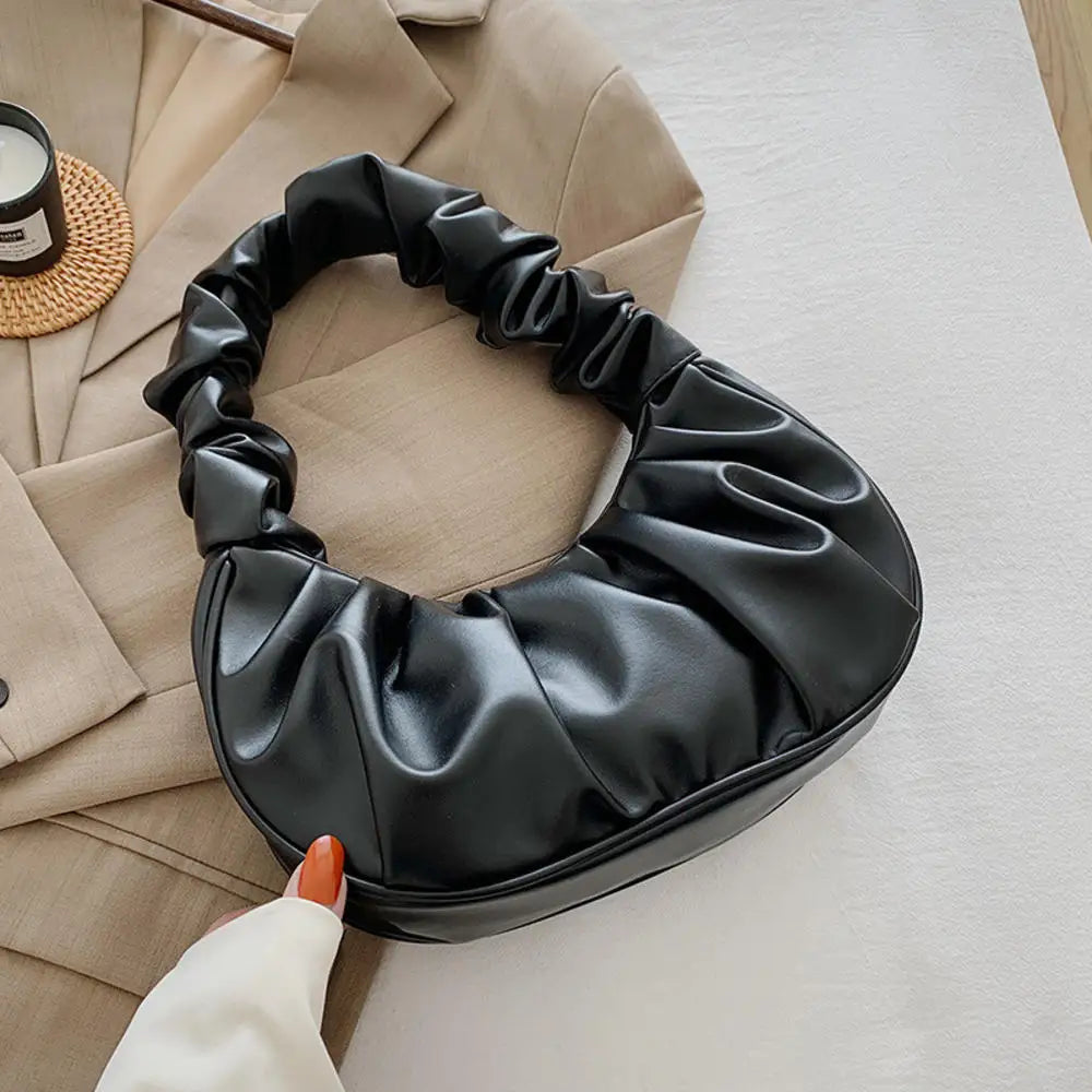 Women PU Cloud Bags Leisure Armpit Bag Shopping Shoulder Bags Dumpling Handbag Female 2024